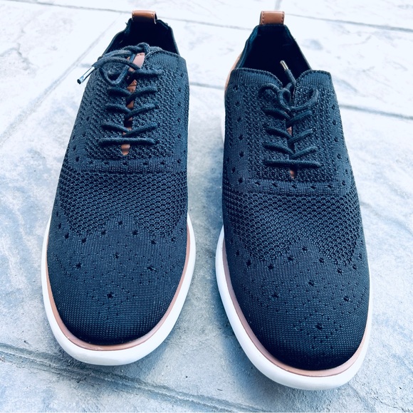 G.H Bass Black Knit Oxford style Casual Comfy Dress Shoes - Picture 2 of 7